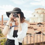 woman holding camera